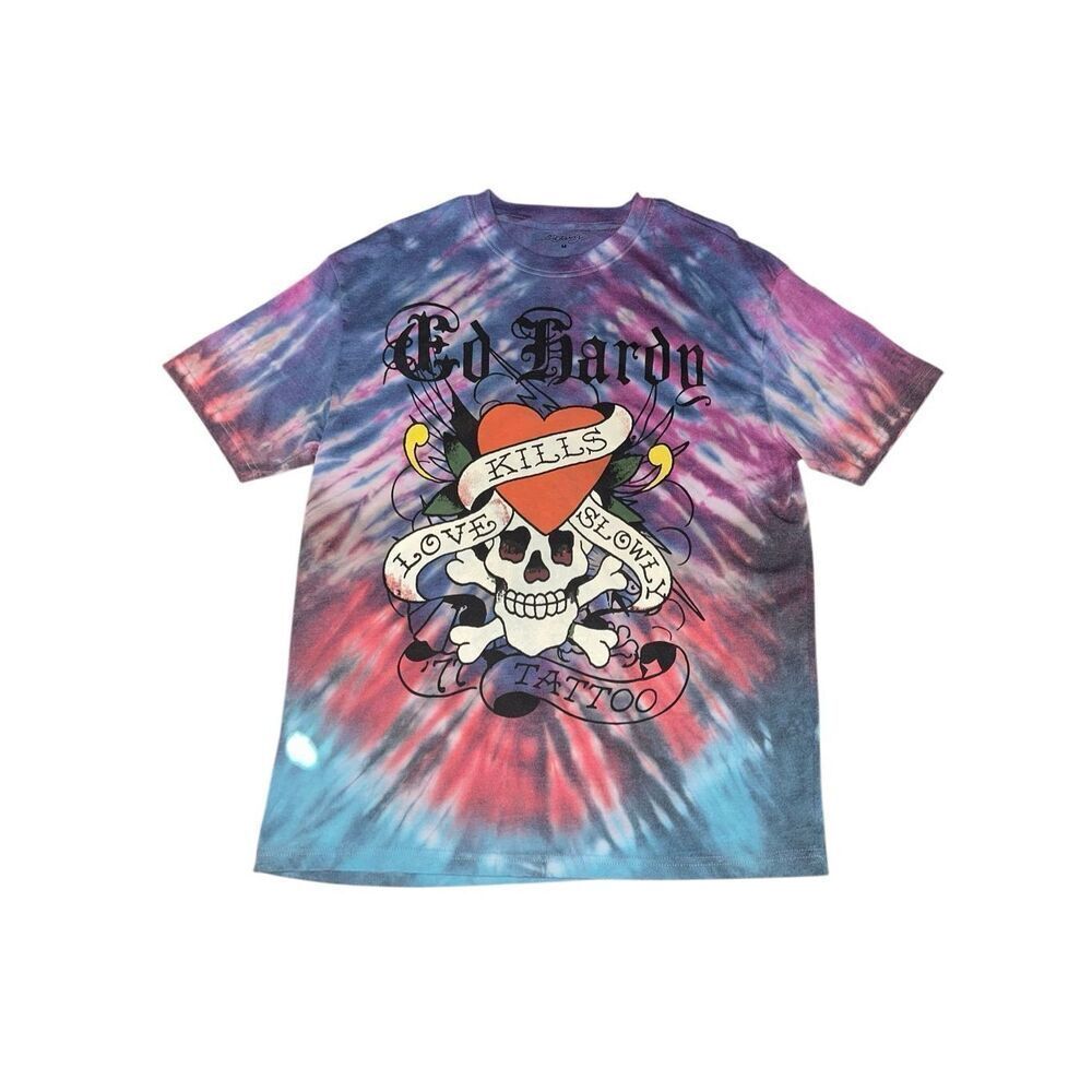 Ed Hardy Skull & Heart Tie-Dye Tee